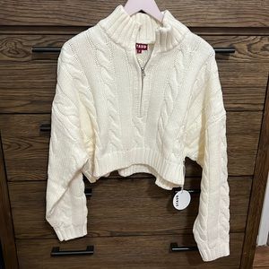 Staud Cropped Hampton Sweater Ivory Size M